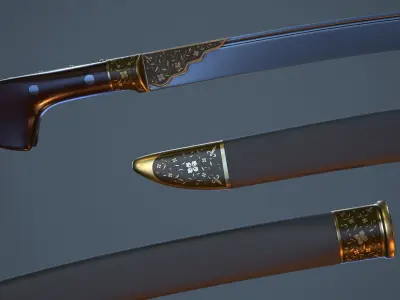 Turkish scimitar 3D model