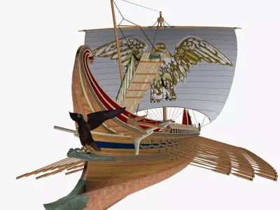 Roman Trireme Battle Ship 3D model