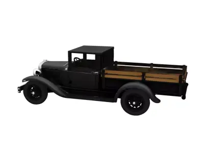 1930s Pickup Truck Vintage Classic Utility Vehicle Model 3D model