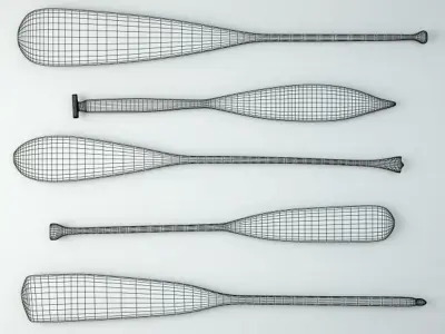 Vintage Oars and Paddles 3D model