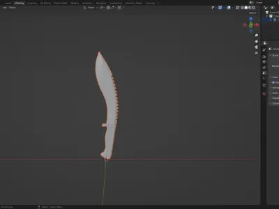 Knife Sawback Kukri with Sheath Low-poly 3D model
