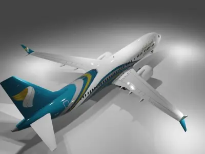 Oman Air Boeing 737 max 8 3d model low poly Low-poly 3D model