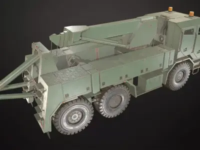 Military Truck V2 - Wrecker Low-poly 3D model