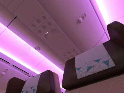 Boeing 787 Etihad  economy interior 3D model