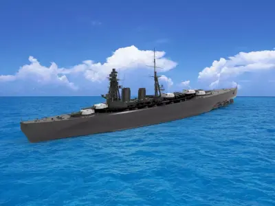 Amagi-class battlecruiser 3D model