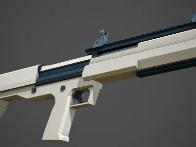 Stylized KSG Shotgun Low Poly Mobile Ready Low-poly 3D model