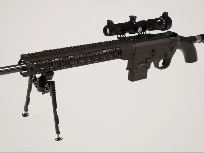 Sniper Rifle 1 Low-poly 3D model