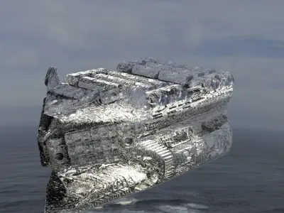Sci-fi Ship Hull wreck 3D model