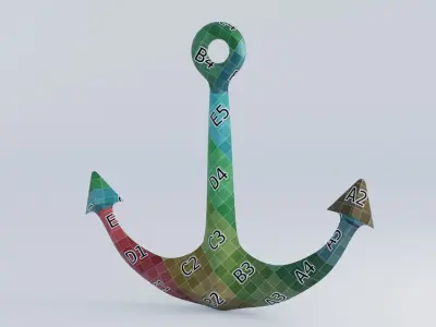 Anchors 4K Low-poly 3D model