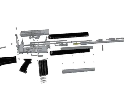 AR-180 assault rifle 3D model