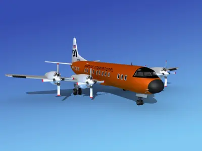 Lockheed L-188 Electra HP Braniff Intl 4 3D model