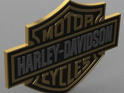 harley davidson logo 3D model