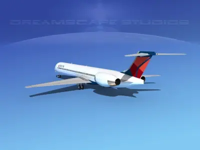 McDonnell Douglas MD83 Delta Airlines 2 3D model