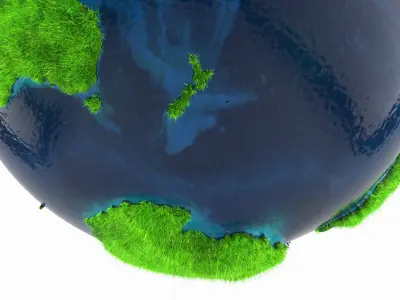 Eco Globe Planet Model Fur 3D model