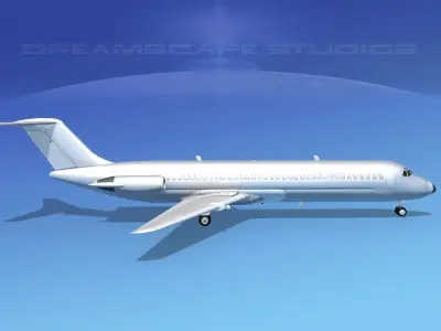 Douglas DC-9-40 Bare Metal 3D model