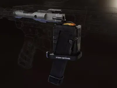 AR15 to 9mm conversion kit Low-poly 3D model