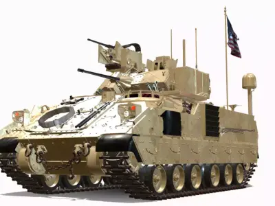 BRADLEY M3A3 XM153 CROWS Low-poly 3D model