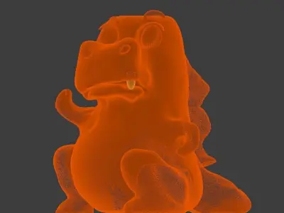 Komo Dinosaur 3D Model Inspired from Whatsapp Sticker Low-poly 3D model