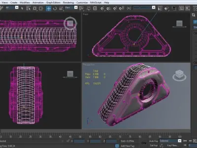 tank track sci fi Low-poly 3D model