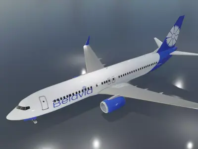Belavia Boeing 737-800 low poly 3D Model  Low-poly 3D model