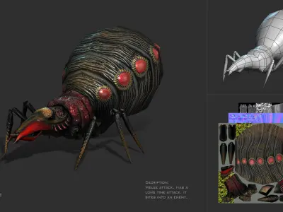 Alien Bugs Pack Low-poly 3D model