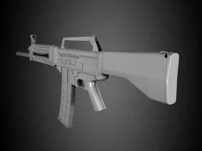 USAS 12 Shotgun low pol Low-poly 3D model