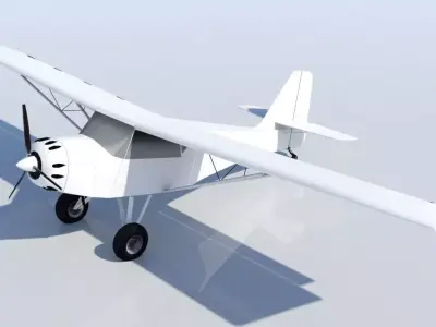 Kitfox 3 Static  aircraft Low Poly  Low-poly 3D model