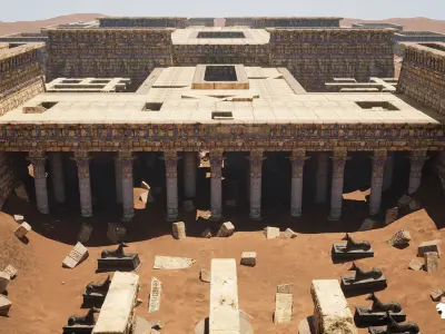 The Grand Egyptian Temple Environment Low-poly 3D model