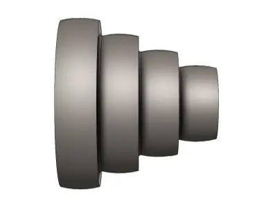 Polia Escalonada Correias Planas Stepped Pulley for Flat Belts 3D model