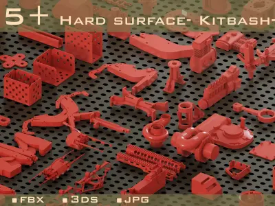 205 Hard surface-kitbash-Vol 02 Low-poly 3D model