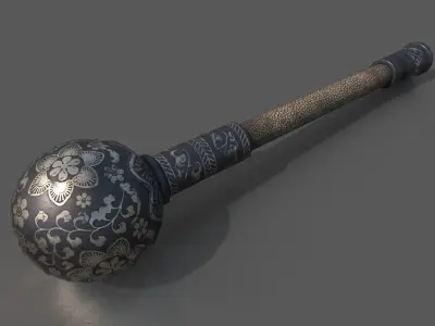 Mongolian Iron Mace Low-poly 3D model