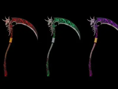 Sacrifice Scythe Low-poly 3D model