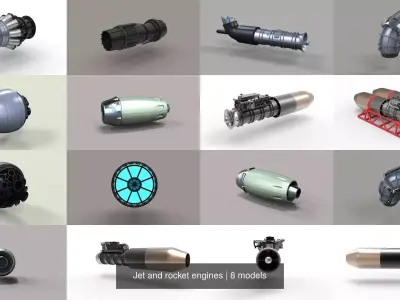 Jet and rocket engines 3D Model Collection