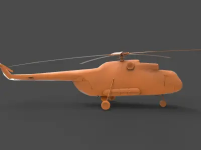 Mi - 8 orange helicopter 3D print model