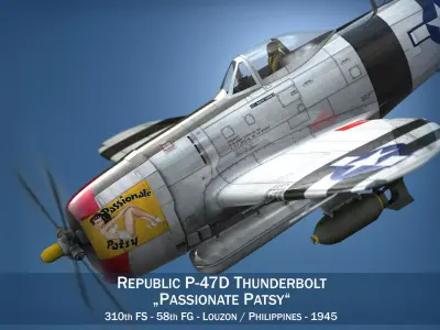 Republic P-47 Thunderbolt - Passionate Patsy 3D model