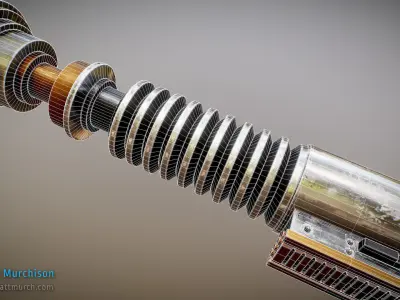 Screen Accurate RotJ Lukes Lightsaber Hilt Low-poly 3D model