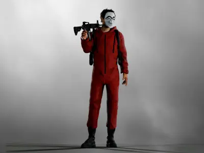 Robber from Money Heist Korea Low-poly 3D model