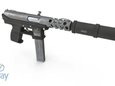 Intratec Tec 9 Low-poly 3D model