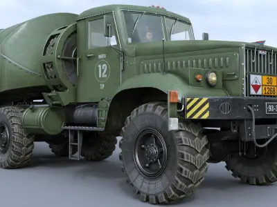 KRAZ-258B-TZ22 military tanker truck 3D model