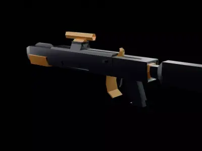 Low Poly Sci-Fi Weapon Free low-poly 3D model