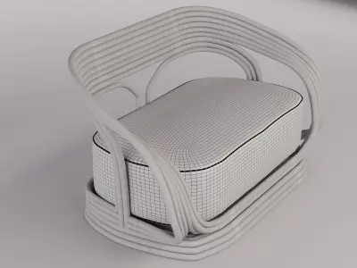 RATTAN SOFA summer interior Free 3D model