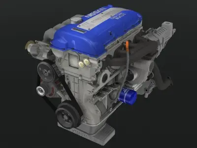 TOMEI Genesis SR22G engine Low-poly 3D model