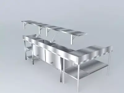 Kit207 Bench Stainless Steel L by Alex Marques Free 3D model