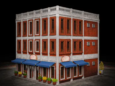 URBAN BUILDING OLD HORROR 8 Low-poly 3D model