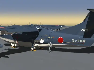 JMSDF STOL Rescue Flyingboat US-2 3D model