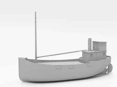 Clyde puffer simple steamboat cargo 3D print model
