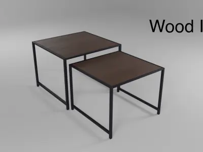 Wooden table with extension Free 3D model