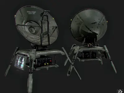 2 Satellite dish Low-poly 3D model