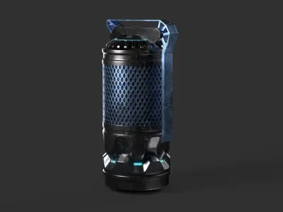 Sci Fi Stun Grenade Flashbang Low Poly 3D Model Low-poly 3D model