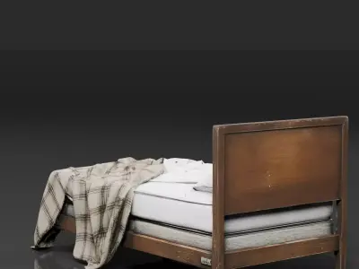 Single Bed Realistic  Free low-poly 3D model